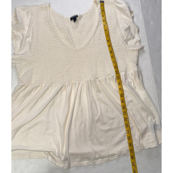 Torrid Womens 4X Top Smocked Babydoll V-neck Flowy Casual Basic Essential Simple - Picture 4 of 8